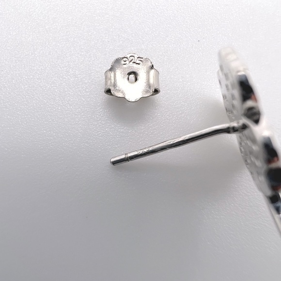 Sale $12 Firm! .925 Sterling 4 Leaf Clover Micro Pave Earrings - Picture 11 of 12